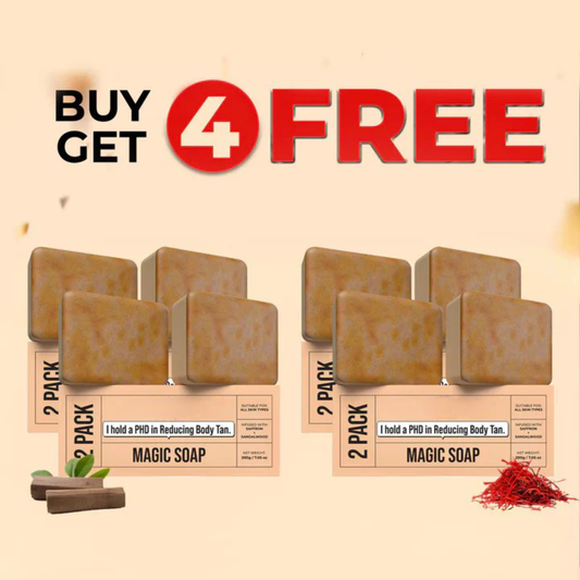 (Buy 4 Get 4 Free) Detan Magic Soap – Sandalwood & Saffron Skin Brightening Bar