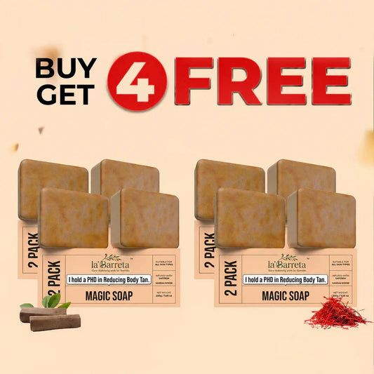 (Buy 4 Get 4 Free) Detan Magic Soap – Sandalwood &amp; Saffron Skin Brightening Bar
