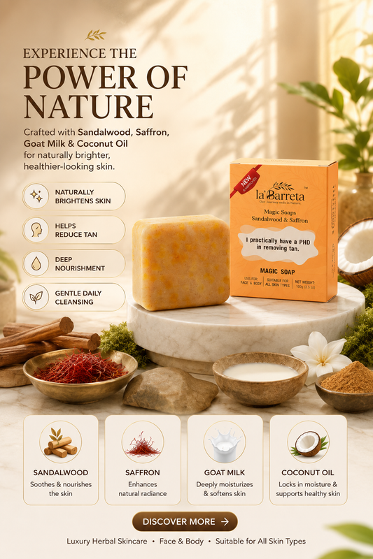 La'Barreta  Detan Magic Soap – Sandalwood & Saffron Skin Brightening Bar (Pack of 2)